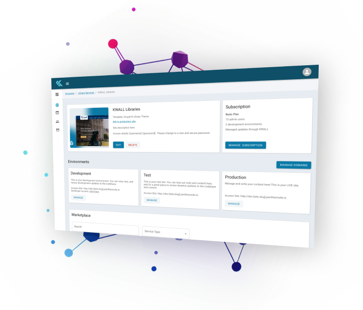 the accorbis platform managing a website.